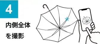 傘の中心にある軸が曲がった（長傘）